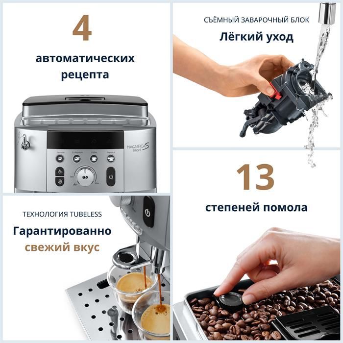 Кофемашина delonghi cam 250.31 sb серебристый