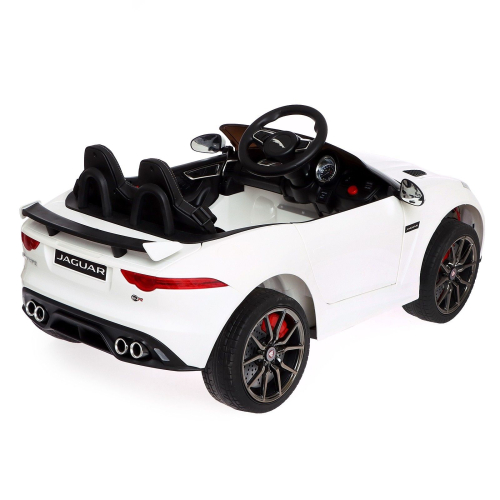 Электромобиль Jaguar F-TYPE, EVA колёса, кожаное сидение, цвет белый