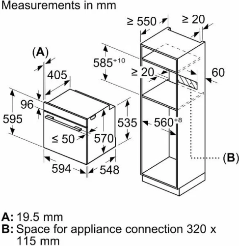 Электрический духовой шкаф Bosch HRA574BB0