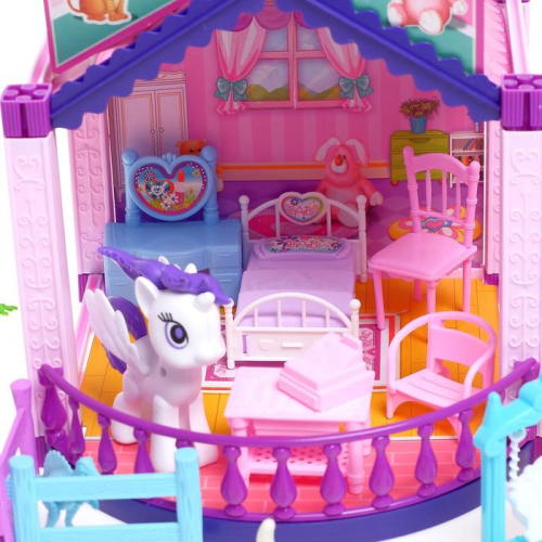 Пластиковый домик для кукол, с аксессуарами