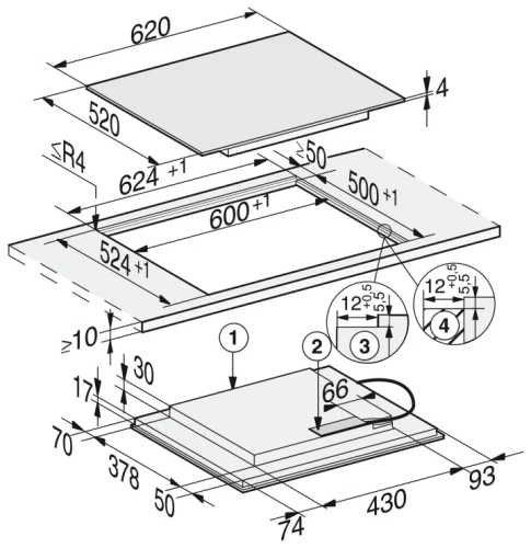 Панель конфорок Miele KM 7564 FL
