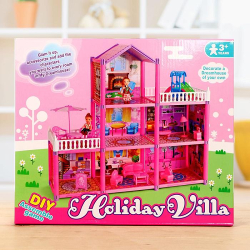 Дом для кукол «Коттедж» с куклами, с аксессуарами