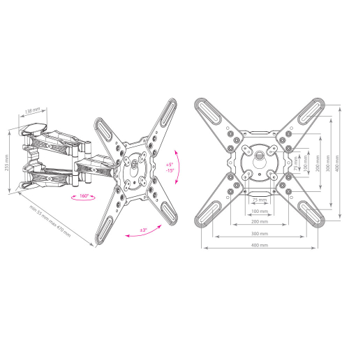 Кронштейн для телевизоров KROMAX ATLANTIS-45 (черный,белый)