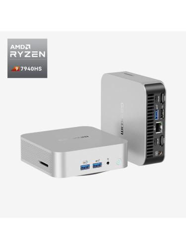 Мини-ПК Geekom A7 MAX, AMD Ryzen 9 7940HS / 16 ГБ DDR5 / 1024 ГБ SSD / AMD Radeon Graphics / Windows 11 Pro, серебристый (GMA7MAXR97940HS-161-EU)