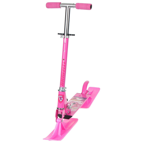 Самокат-снегокат зимний 2 в 1 «Дракоша», цвет розовый Самокат-снегокат зимний 2 в 1 «Дракоша», цвет розовый