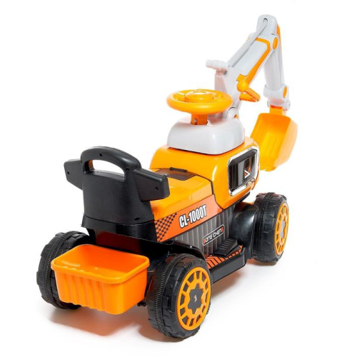 Электромобиль «Экскаватор», ручной привод ковша, световые и звуковые эффекты, цвет оранжевый