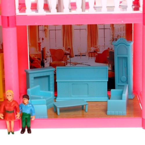 Пластиковый домик для кукол, двухэтажный, с аксессуарами