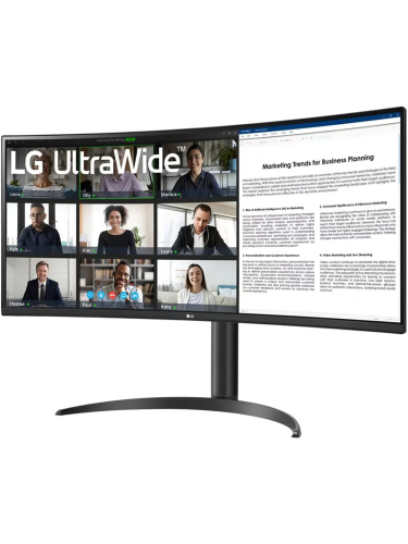 Монитор LG 34WR55QK-B 34" {VA Curved 1500R 3440x1440 100Hz 5ms 300cd 3000:1 2xHDMI2.0 DisplayPort1.4 USB-C(65W PD) VESA}