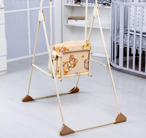 Качели детские напольные «Ветерок», бежевые рисунок МИКС