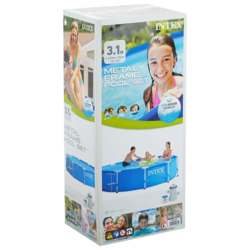 Бассейн каркасный Metal Frame Set, круглый, 305 х 76 см, фильтр-насос, 28202NP INTEX Бассейн каркасный Metal Frame Set, круглый, 305 х 76 см, фильтр-насос, 28202NP INTEX