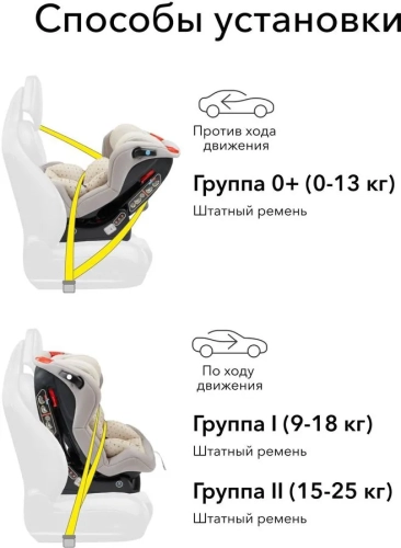 Характеристики Автокресло детское Happy Baby Passenger V2, stone, серый, 0/1/2