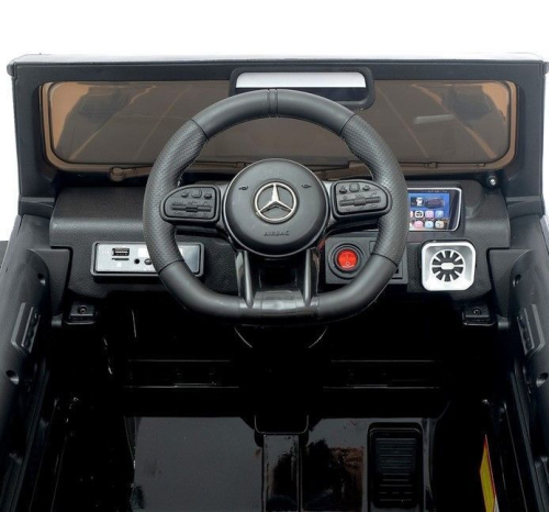 Электромобиль MERCEDES-BENZ G63 AMG, цвет глянец черный, EVA колеса, кожаное сидение