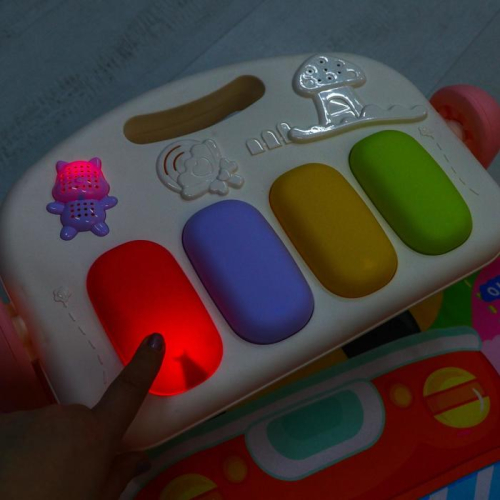 Развивающий коврик «Жирафик», с пианино, розовый