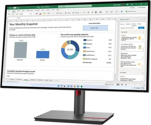 Монитор Lenovo 27" ThinkVision P27h-30 2560x1440 IPS LED черный