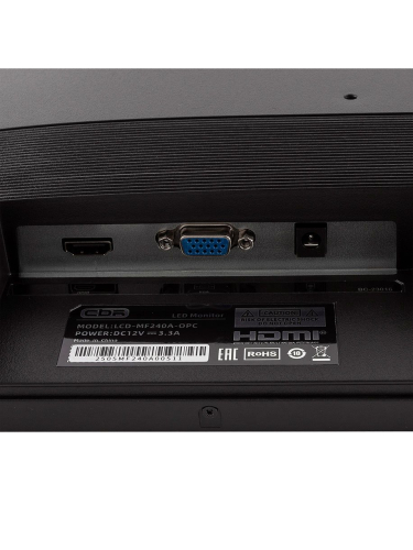 Монитор 23.8" CBR ME-2408, VA, FHD 1920x1080, 100Гц, 1*VGA, 1*HDMI, внешний БП, черный, кабель HDMI 1.5м в комплекте [LCD-ME2408-OPC]