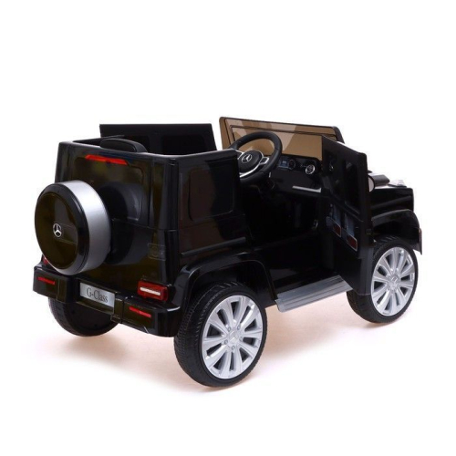Электромобиль MERCEDES-BENZ G500, EVA колеса, кожаное сидение, цвет чёрный глянец