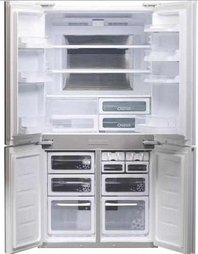 Холодильник трехкамерный Sharp SJ-GX98PWH Hybrid Cooling