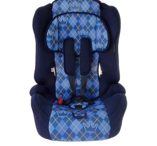 Автокресло-бустер Multi, группа 1-2-3, цвет синий «Клетка»