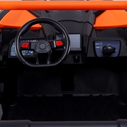 Электромобиль «БАГГИ», АКБ 24V, монитор, EVA колеса, кожаное сидение, цвет оранжевый