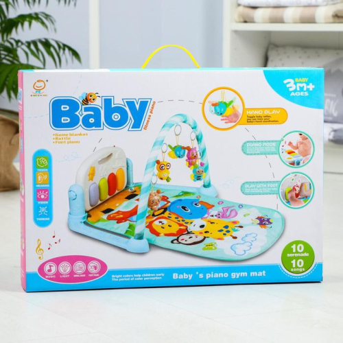 Развивающий коврик «Жирафик», с пианино, голубой Развивающий коврик «Жирафик», с пианино, голубой