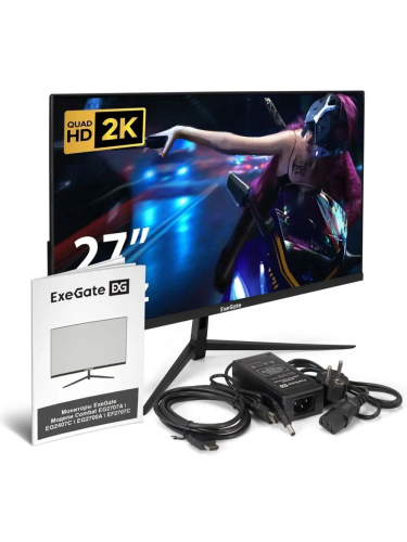 Монитор 27" ExeGate Combat EG2700A {IPS 2560x1440 165Hz 1ms 16:9 300cd 1000:1 178/178 HDMI DisplayPort VESA} [EX297305RUS]