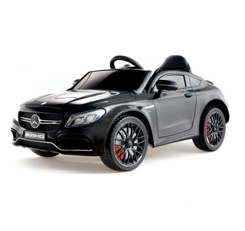 Электромобиль MERCEDES-BENZ C63 S AMG, цвет черный, EVA колеса