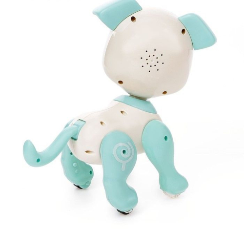 Робот-собака «Питомец: Щенок», радиоуправляемый, интерактивный, работает от аккумулятора, цвет бирюзовый