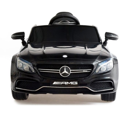 Электромобиль MERCEDES-BENZ C63 S AMG, цвет черный, EVA колеса
