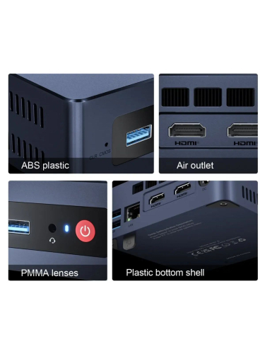 Мини-ПК Beelink Mini S, Intel Celeron N5095 / 8 ГБ DDR4 / 256 ГБ SSD / Intel UHD Graphics / Windows 11 Pro, синий (BL / MINI S / N5095 / 8G / 256G / Navy Blue)