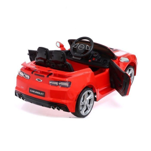 Электромобиль CHEVROLET CAMARO 2SS, EVA колеса, кожаное сидение, цвет красный