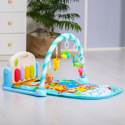 Развивающий коврик «Жирафик», с пианино, голубой Развивающий коврик «Жирафик», с пианино, голубой