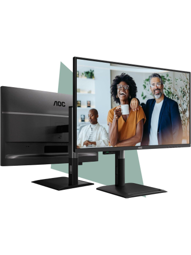 Монитор AOC Q27P4CV 27" IPS, 2560x1440, 120Hz, 4ms, 350сd/m, 1500:1 | HDMI(2.0), DP(1.4), Type-C(PD-96W), 4xUSB 3.2, RJ45 | HAS, Pivot, Swivel, InPSU, Speakers, Vesa 100, Black
