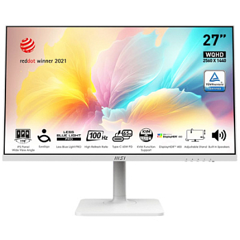 Монитор MSI 27" Modern MD272QXPW, 2560x1440, IPS, 100Гц, 1хHDMI, 1хDP, белый 9S6-3PB19H-299