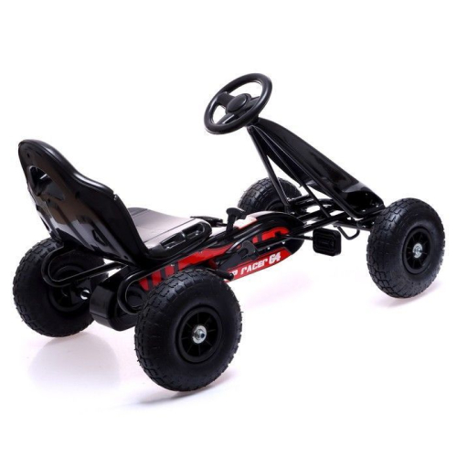 Веломобиль RACER, пневматические колеса, цвет чёрный