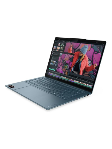 Ноутбук Lenovo Yoga Slim 7 14AKP10, 14" (2880x1800) OLED 120 Гц/AMD Ryzen AI 5 340/16 ГБ DDR5/1024 ГБ SSD/AMD Radeon Graphics/Windows 11 Home, Бирюзовый (83JY0009RK)