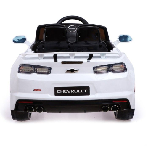 Электромобиль CHEVROLET CAMARO 2SS, EVA колеса, кожаное сидение, цвет белый