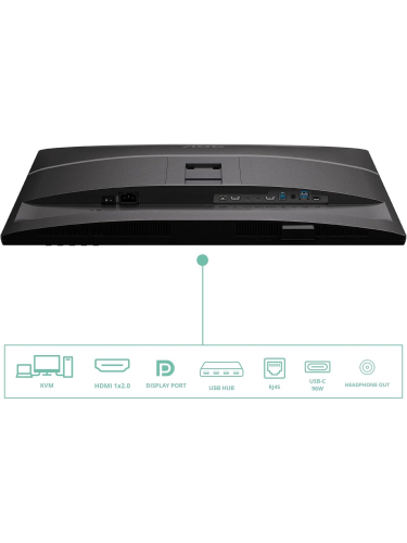 Монитор AOC Q27P4CV 27" IPS, 2560x1440, 120Hz, 4ms, 350сd/m, 1500:1 | HDMI(2.0), DP(1.4), Type-C(PD-96W), 4xUSB 3.2, RJ45 | HAS, Pivot, Swivel, InPSU, Speakers, Vesa 100, Black