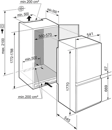 Встраиваемый холодильник Liebherr ICNSf 5103, белый