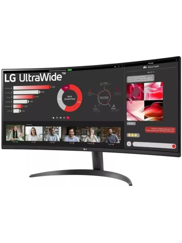 Монитор LG 34WR50QK-B 34" Black (VA, изогнутый, 3440x1440, 100Hz, 5 ms, 178°/178°, 300 cd/m, 3000:1, +2хHDMI 2.0, +DisplayPort 1.4)