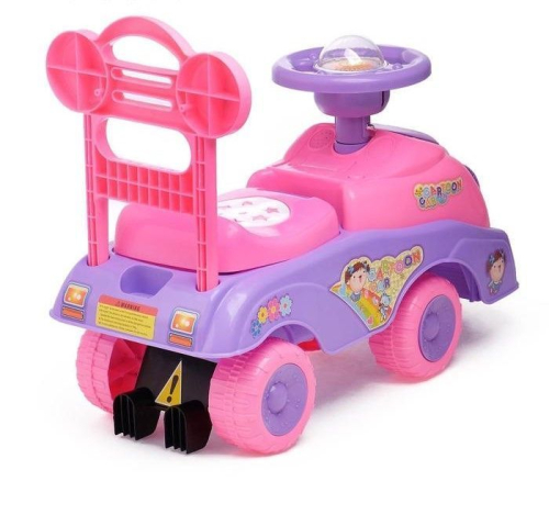 Толокар «Машинка для девочки», с музыкой, цвет розовый