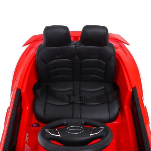 Электромобиль CHEVROLET CAMARO 2SS, EVA колеса, кожаное сидение, цвет красный