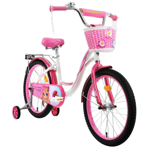 Велосипед 20" GRAFFITI Premium Girl, белый/розовый Велосипед 20" GRAFFITI Premium Girl, белый/розовый