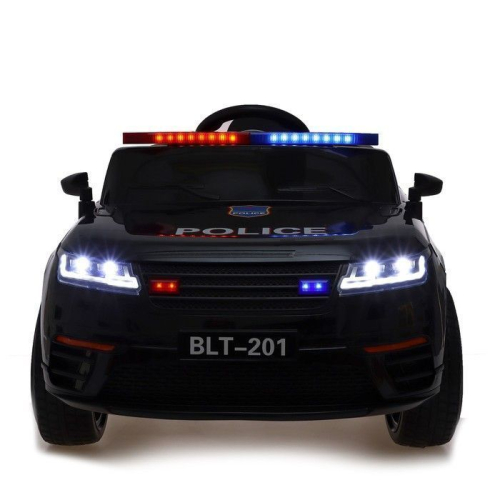 Электромобиль POLICE, EVA колеса, кожаное сидение, громкоговоритель, цвет чёрный глянец