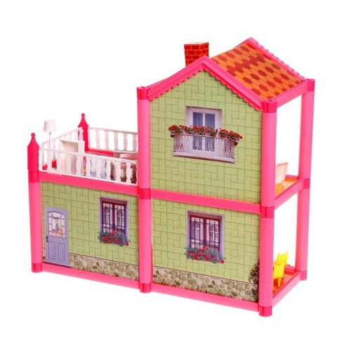 Пластиковый домик для кукол, двухэтажный, с аксессуарами