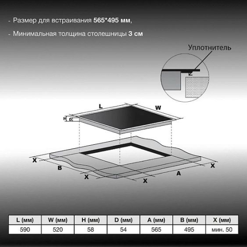 Индукционная варочная панель Hyundai HHI 6786 GR