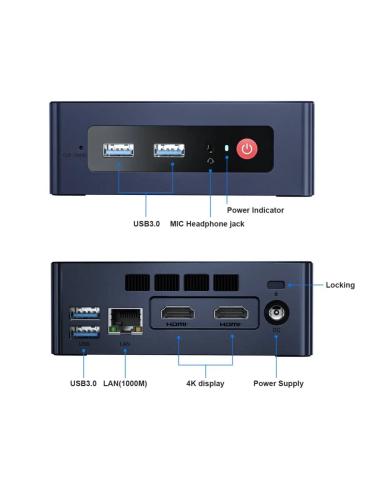 Мини-ПК Beelink Mini S, Intel Celeron N5095 / 8 ГБ DDR4 / 256 ГБ SSD / Intel UHD Graphics / Windows 11 Pro, синий (BL / MINI S / N5095 / 8G / 256G / Navy Blue)
