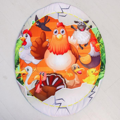 Развивающий коврик с дугами и игрушками «Домашние животные», круглый Развивающий коврик с дугами и игрушками «Домашние животные», круглый