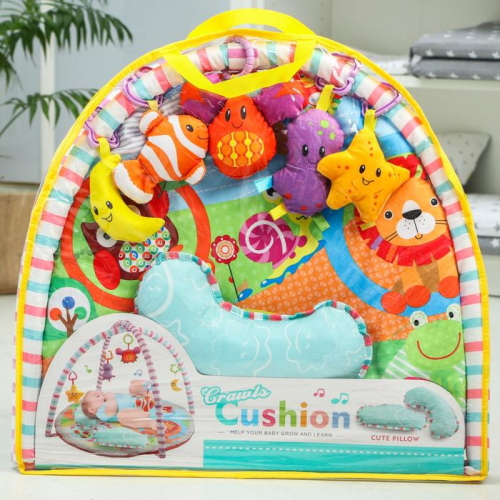 Развивающий коврик «Ежик на прогулке», с дугами и подушечкой Развивающий коврик «Ежик на прогулке», с дугами и подушечкой