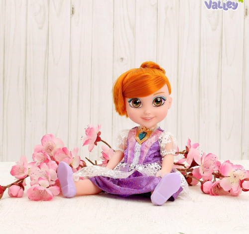 Кукла интерактивная «Подружка Оля в фиолетовом платье со снежинками» с диктофоном, поёт, понимает фразы, рассказывает сказки и стихи, высота 33 см