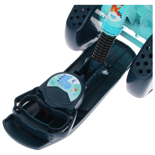 Снегокат с колёсами «Тимка спорт 6 Динозавр», ТС6/Д, с родительской ручкой, со спинкой и ремнём безопасности, цвет голубой